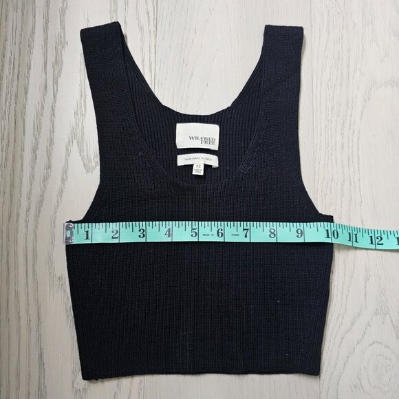 Aritzia Wilfred Free Black Knit Crop Scoop Tank Top, XS - Picture 3 of 7